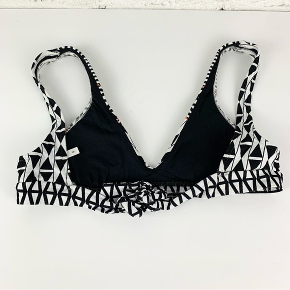 Seafolly Modern Geometry Tribal Triangle Black White Bikini Top Australia US4 - Picture 11 of 14